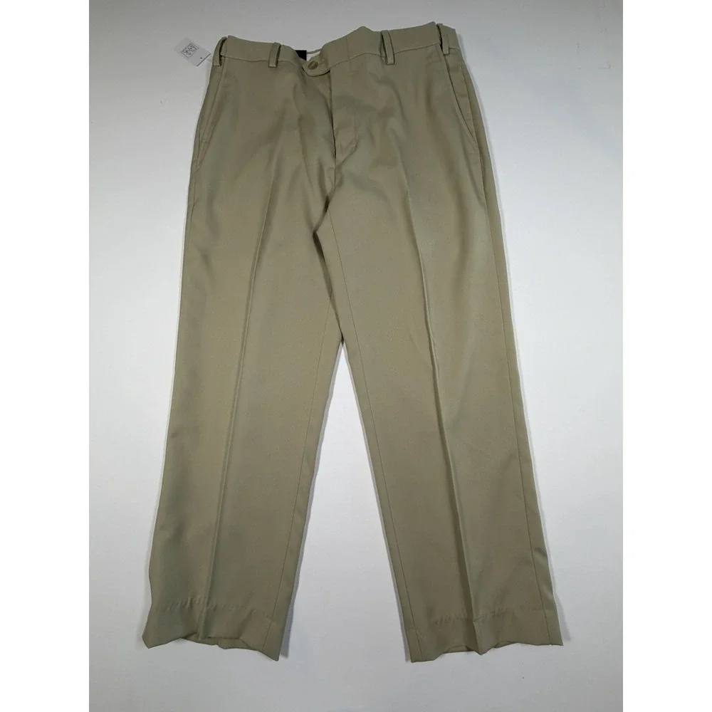 Jos A Bank Traveler Tailored Fit Pants Men's 32x29 Beige Performance NWT - Picture 2 of 7